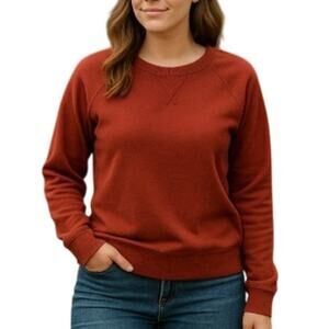 Natural Reflections Women's Small Crewneck Sweatshirt Rust Red Pullover